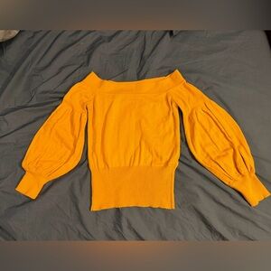 Women's Off-Shoulder Sweater - Orange